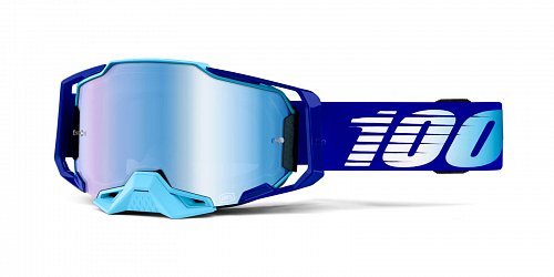 brýle ARMEGA Royal, 100% - USA (modré chromované plexi s čepy pro slídy)